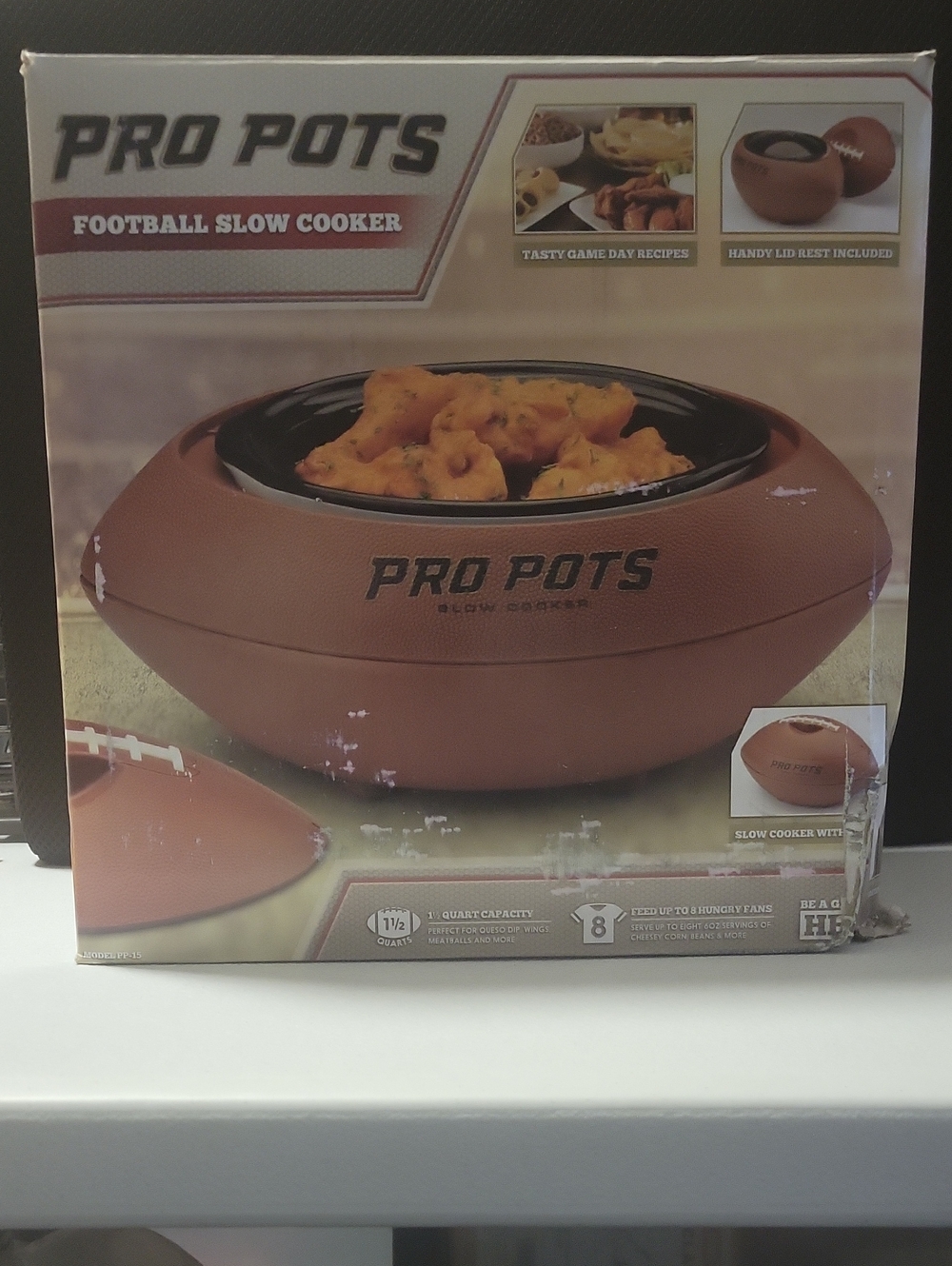 Brown Football Slow Cooker - Game Day Serving Pot